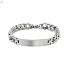 Bracelet unisexe en gros en acier inoxydable en vrac, premier ministre conçoit des bijoux de bracelet en argent blanc